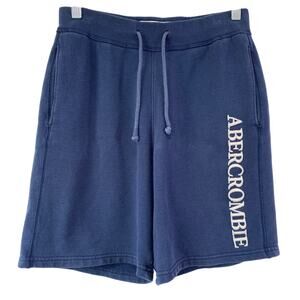 Abercrombie & Fitch Y2K Soft Fleece Sweat Logo Shorts Mens Size XS Unisex Blue